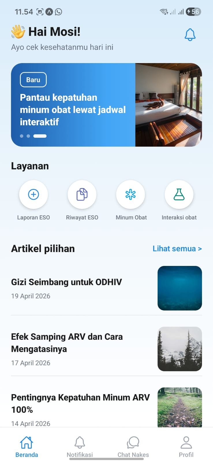 Tampilan aplikasi EsoAI